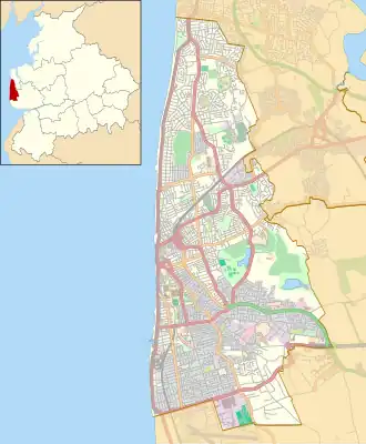 Layton is located in Blackpool