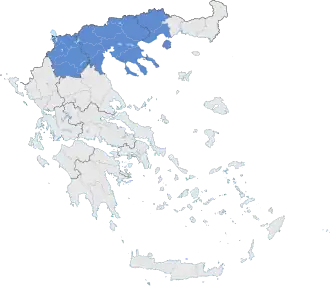 A map showing the location of Macedonia
