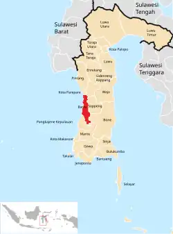 Location within South Sulawesi