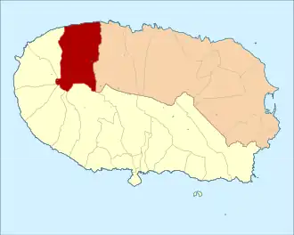 Location of the civil parish in Terceira