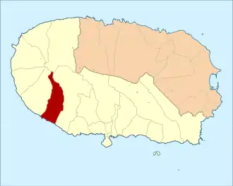 Location of the civil parish in Terceira