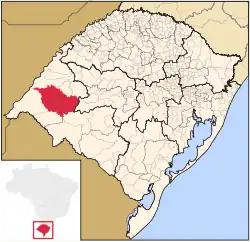 Location in Rio Grande do Sul and Brazil
