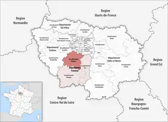 Location within the region Île-de-France