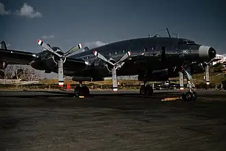 Lockheed Constellation Columbine II parked in Bermuda during President Eisenhower's visit in 1953