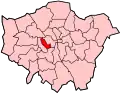 Location of the London Borough of Kensington and Chelsea in Greater London