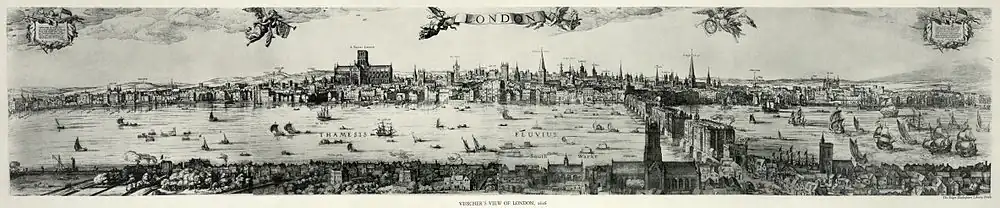 Visscher panorama, panorama of London, 1616