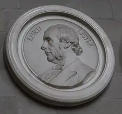 Marble plaque celebrating Lister