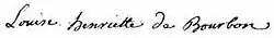 Louise Henriette de Bourbon's signature