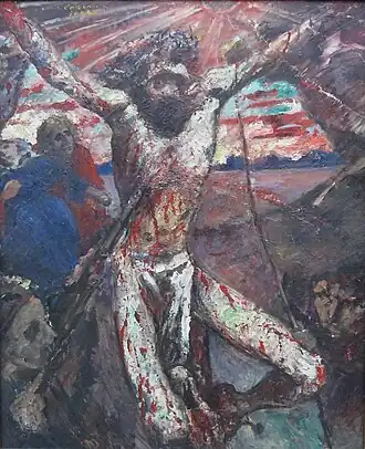 The Red Christ (1922), oil on panel, 129 x 108&nbsp;cm., Pinakothek der Moderne, Munich
