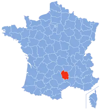 Location of Lozère in France