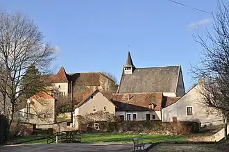 The church and the château, in Luzeret