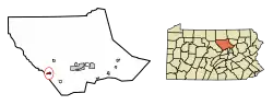 Location of Jersey Shore in Lycoming County, Pennsylvania.