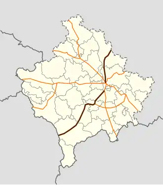 The M25 runs through the northeast and southwest of Kosovo.