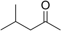 Skeletal formula of methyl isobutyl ketone