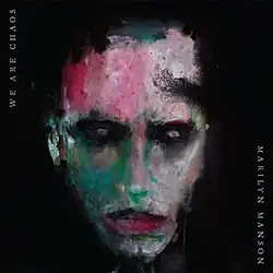 A painted self portrait of Manson's face
