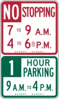 No Stopping/Parking Specific Hours R31(S)(CA)