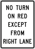 R10-11c No turn on red except from right lane