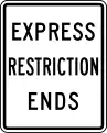 R3-42b Express restriction ends (post-mounted)