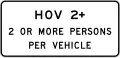 R3-43 HOV 2+, 2 or more persons per vehicle (overhead)
