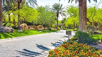 The west entrance to MacDonald Highlands, at Horizon Ridge Parkway.
