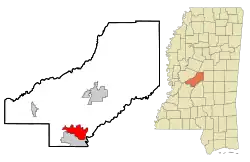 Location in Madison County and the state of Mississippi