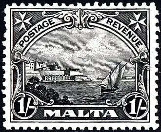 1926 1 shilling stamp of Malta[15][16]