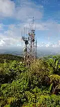 Towers atop El Yunque from Mameyes II on a clear day