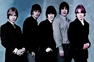 The Maniacs in 1966, left to right: Bernt Liljegren, Christer Jarlstrand, Tommy Körberg, Leif Gyllander and Örjan Englund