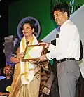 Shabana Azmi receiving the award