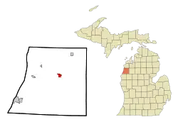 Location of Kaleva, Michigan