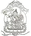 Drawing of Mañjuśrī, Bodhisattva of Wisdom