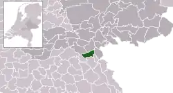 Highlighted position of Heumen in a municipal map of Gelderland