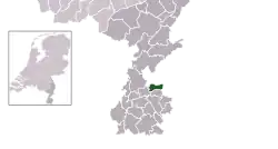 Highlighted position of Onderbanken in a municipal map of Limburg