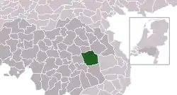 Highlighted position of Gemert-Bakel in a municipal map of North Brabant