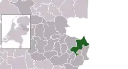 Highlighted position of Dinkelland in a municipal map of Overijssel
