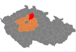 Location in the Central Bohemian Region within the Czech Republic