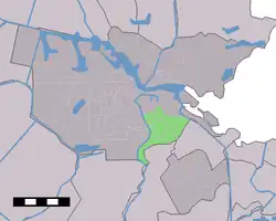 Map of Amsterdam where Oost-Watergraafsmeer is green