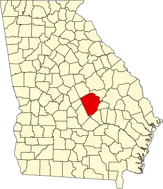 State map highlighting Laurens County
