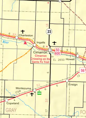 KDOT map of Gray County (legend)
