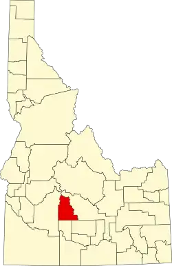 State map highlighting Camas County