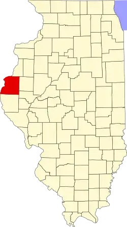 State map highlighting Hancock County