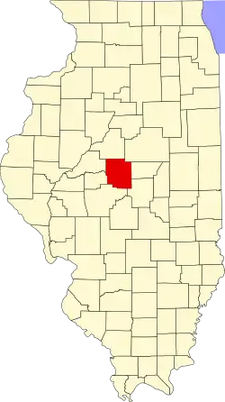State map highlighting Logan County
