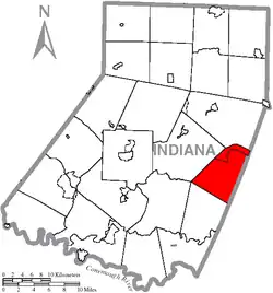 Map of Indiana County, Pennsylvania Highlighting Pine Township