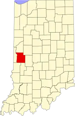 State map highlighting Parke County