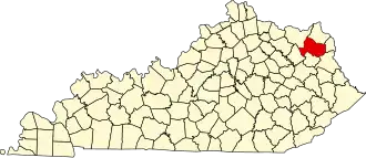 State map highlighting Carter County