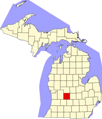 State map highlighting Ionia County