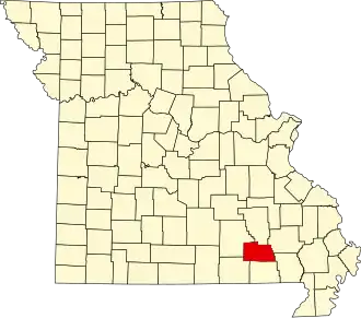 A state map highlighting Carter County in the southeastern part of the state.