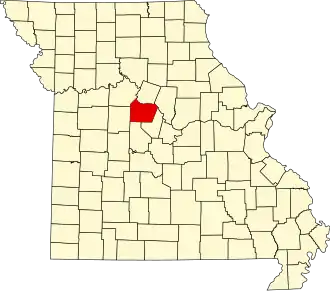 A state map highlighting Cooper County in the middle part of the state.