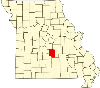 A state map highlighting Pulaski County in the middle part of the state.