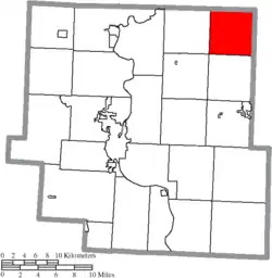 Location of Monroe Township in Muskingum County